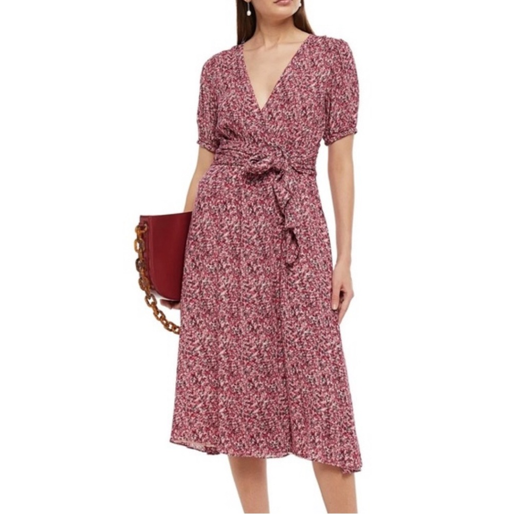 ba&sh Red Floral Midi Dress